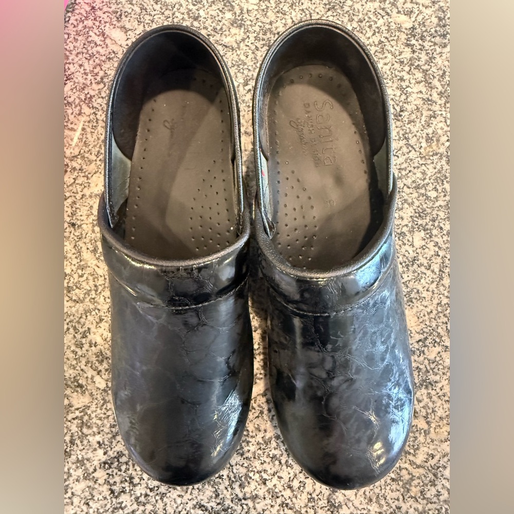 Sanita Black Clogs, Size 39